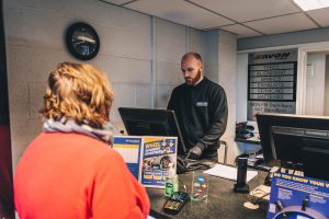 Mr Tyre Derby paying customer.